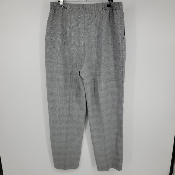 Lana Lee Womens Black and White Herringbone High Waist Buissness Pants Size 16 - Picture 4 of 13